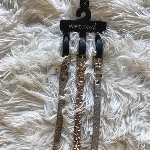 Wet Seal Metallic Belts